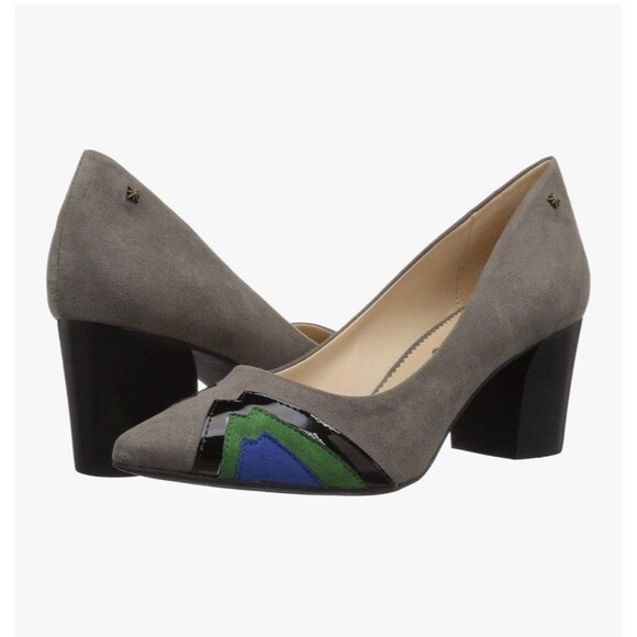 NEW Callisto Women's Advisor Pump Block Heels Size 6.5 Gray Suede - Picture 2 of 16